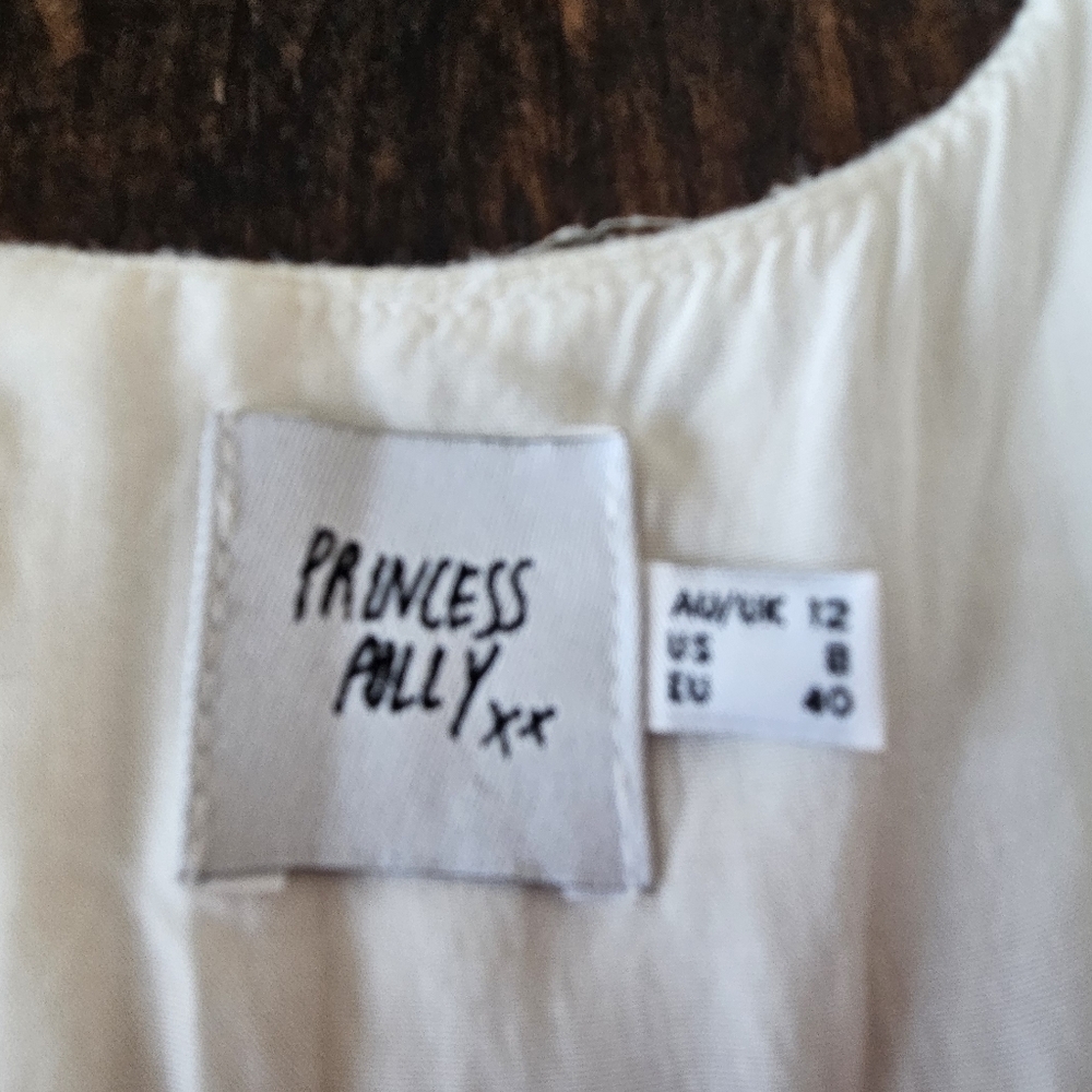 Princess Polly Adi Romper Linen Blend White Size 8 - Picture 8 of 16